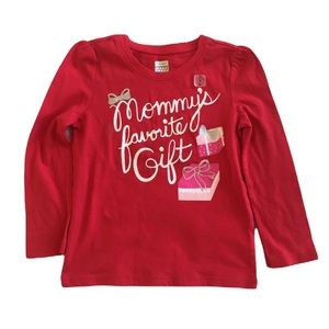 Old Navy Christmas shirt girls 3T red new cotton long sleeve top